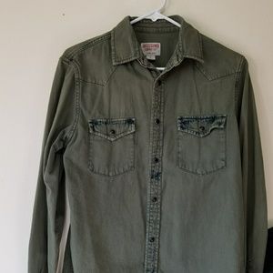Dark green button down shirt
